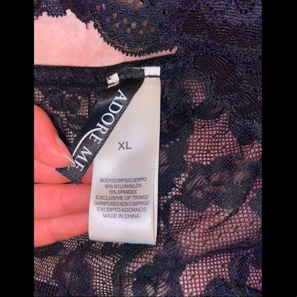 Adore Me Black Deep V Cut Lace Bodysuit - Picture 2 of 3